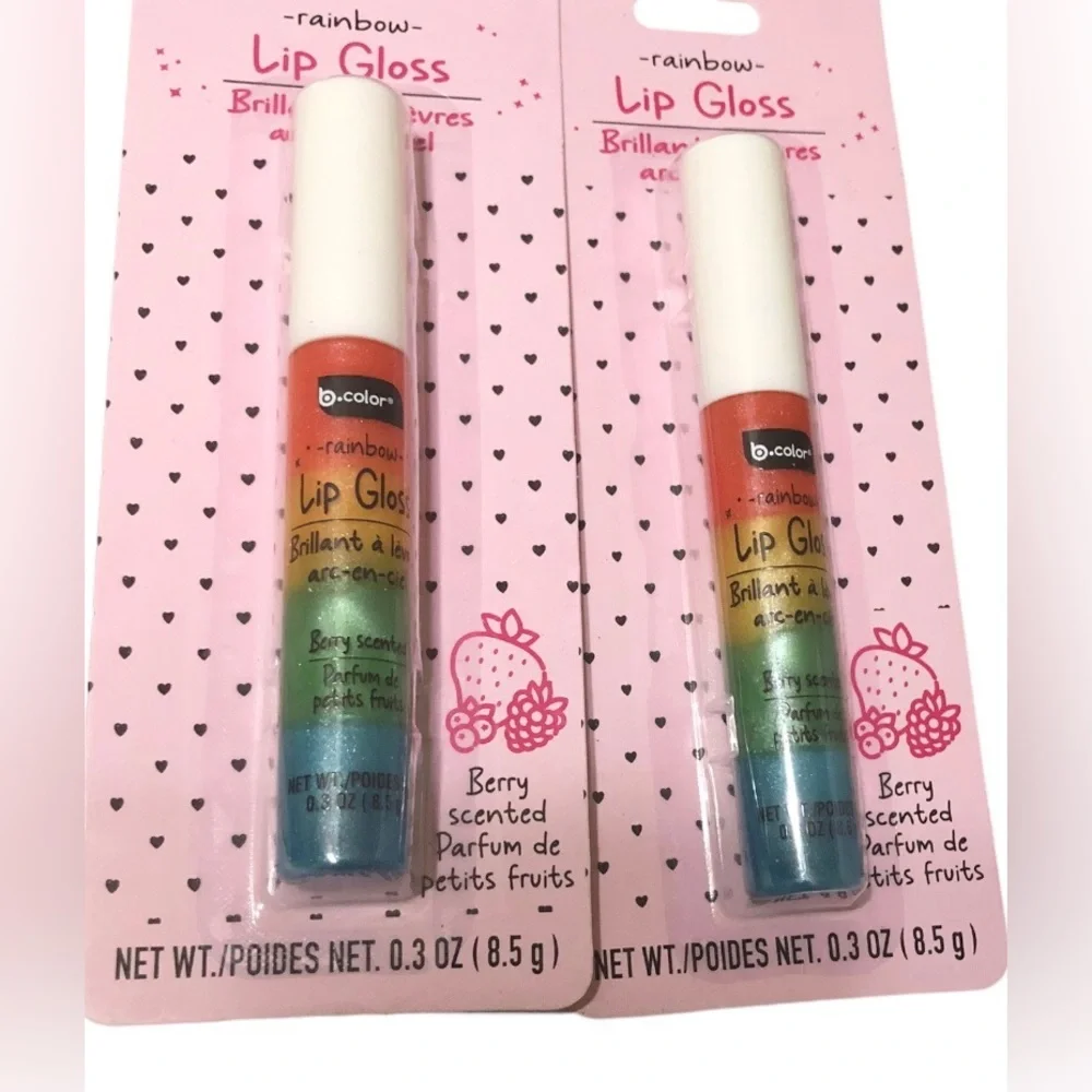 2pack rainbow berry scented lip‎ gloss new